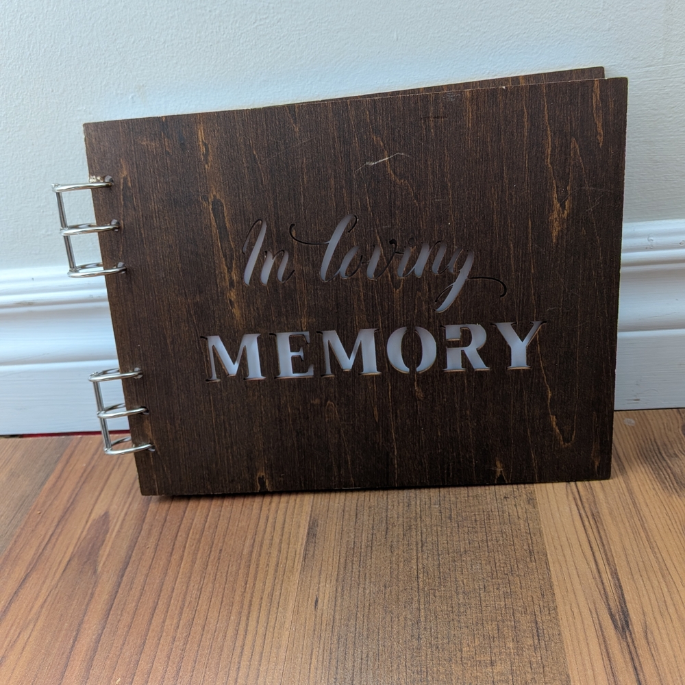 New Wooden Memory Guest Book For Celebration Of Life And Funerals